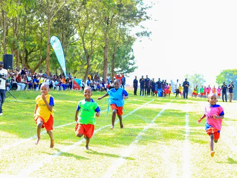Pupils racing on sports day